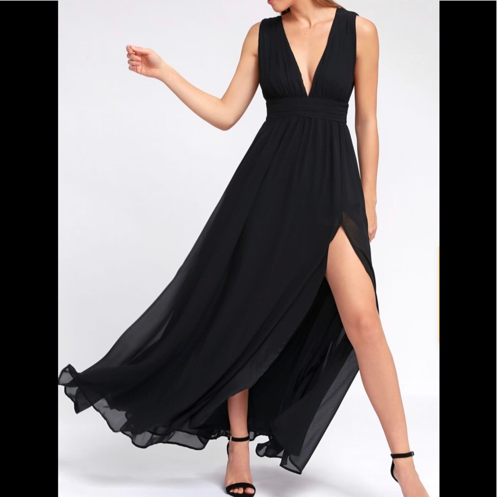 Long Black Bridesmaid Dress-Heavenly Hues-Lulus